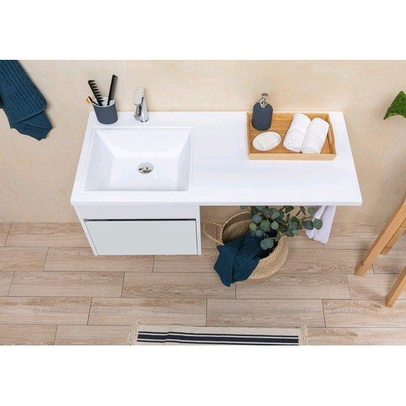 Тумба подвесная с раковиной-столешницей Aquanet Токио 110 см 236915 L, белый - 13 Тумба подвесная с раковиной-столешницей Aquanet Токио 110 см 236915 L, белый фото 13