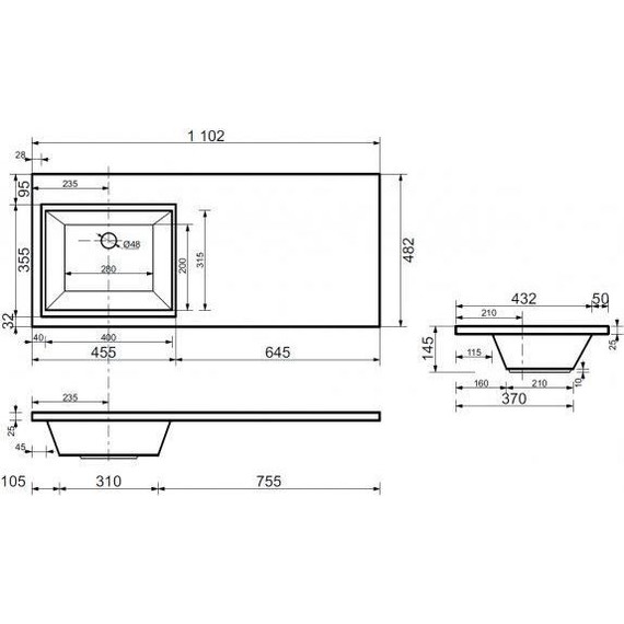 Тумба подвесная с раковиной-столешницей Aquanet Токио 110 см 236915 L, белый - 17 Тумба подвесная с раковиной-столешницей Aquanet Токио 110 см 236915 L, белый фото 17