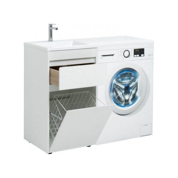 Тумба напольная с раковиной-столешницей Aquanet Токио 110 см 239289 L, белый - 3 Тумба напольная с раковиной-столешницей Aquanet Токио 110 см 239289 L, белый фото 3