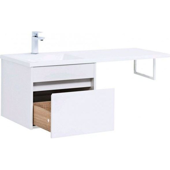 Тумба подвесная с раковиной-столешницей Aquanet Токио 110 см 236915 L, белый - 4 Тумба подвесная с раковиной-столешницей Aquanet Токио 110 см 236915 L, белый фото 4