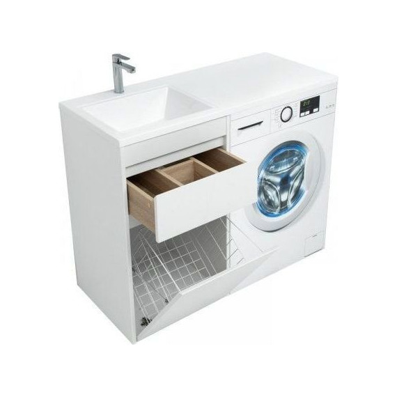 Тумба напольная с раковиной-столешницей Aquanet Токио 110 см 239289 L, белый - 14 Тумба напольная с раковиной-столешницей Aquanet Токио 110 см 239289 L, белый фото 14