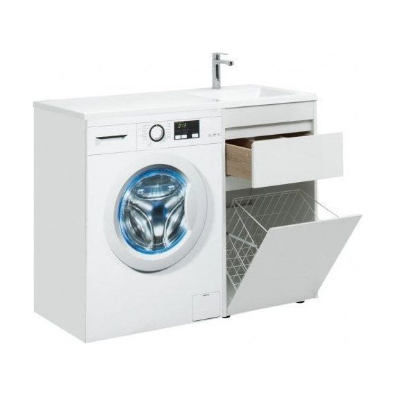 Тумба напольная с раковиной-столешницей Aquanet Токио 110 см 239289 R, белый фото 3