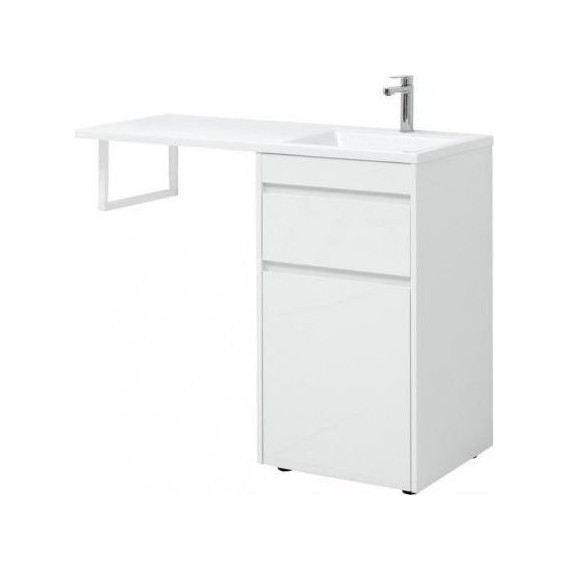 Тумба напольная с раковиной-столешницей Aquanet Токио 110 см 239289 R, белый фото 4