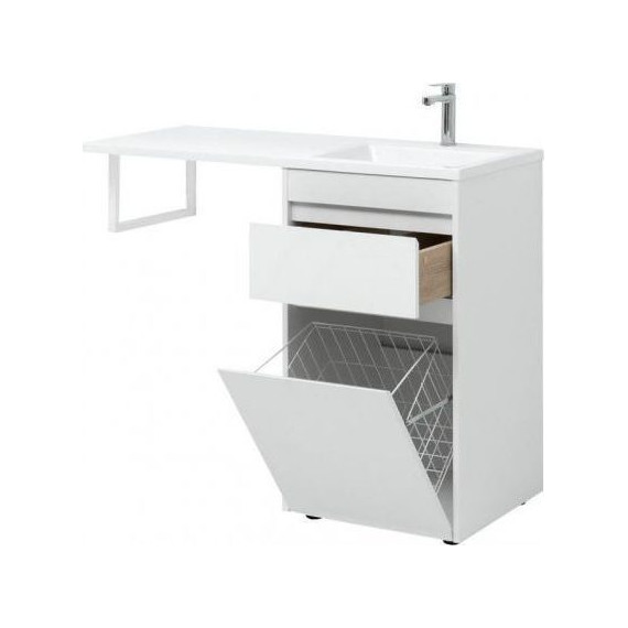 Тумба напольная с раковиной-столешницей Aquanet Токио 110 см 239289 R, белый фото 5