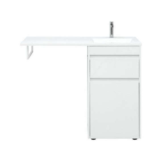 Тумба напольная с раковиной-столешницей Aquanet Токио 110 см 239289 R, белый фото 6