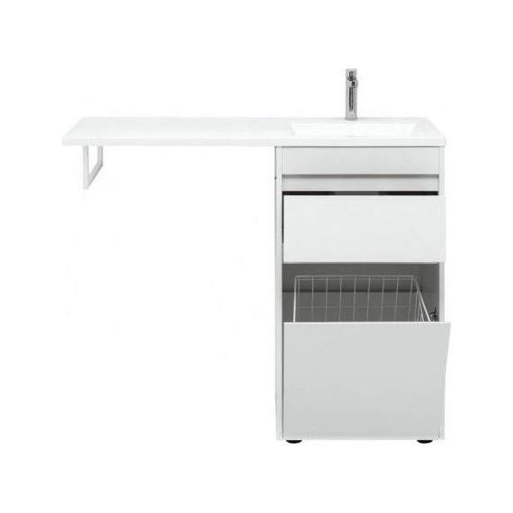 Тумба напольная с раковиной-столешницей Aquanet Токио 110 см 239289 R, белый фото 7