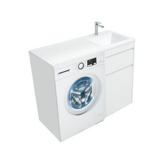 Тумба напольная с раковиной-столешницей Aquanet Токио 110 см 239289 R, белый фото 8