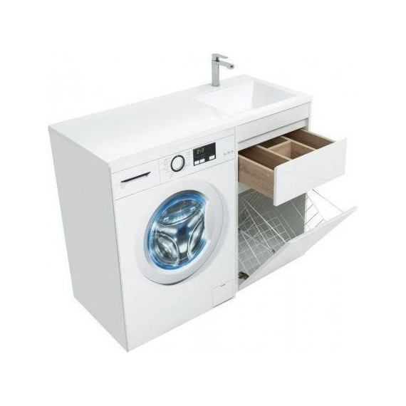 Тумба напольная с раковиной-столешницей Aquanet Токио 110 см 239289 R, белый фото 9