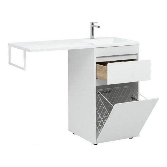 Тумба напольная с раковиной-столешницей Aquanet Токио 110 см 239289 R, белый фото 11