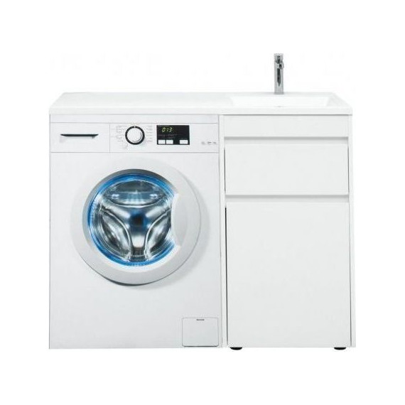 Тумба напольная с раковиной-столешницей Aquanet Токио 110 см 239289 R, белый фото 13