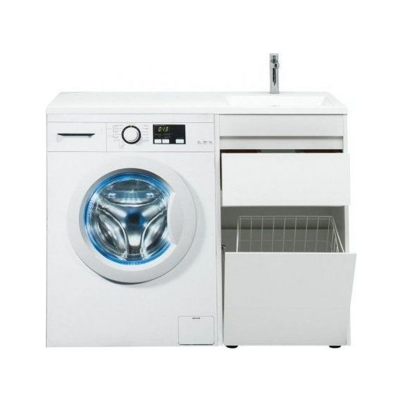 Тумба напольная с раковиной-столешницей Aquanet Токио 110 см 239289 R, белый фото 14