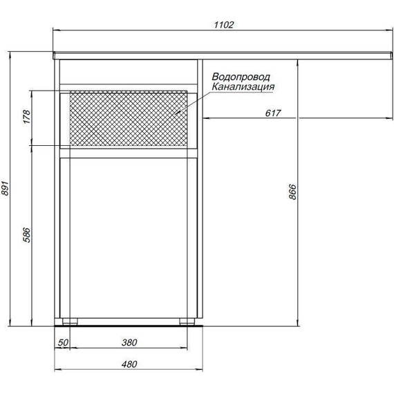 Тумба напольная с раковиной-столешницей Aquanet Токио 110 см 239289 R, белый фото 18