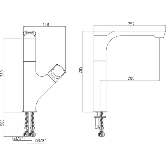 Смеситель для кухни E.C.A. Myra 104518063EX, черный фото 5
