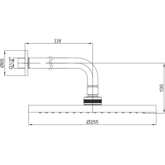 Верхний душ E.C.A. Myra 102145034EX 255х255 мм фото 2