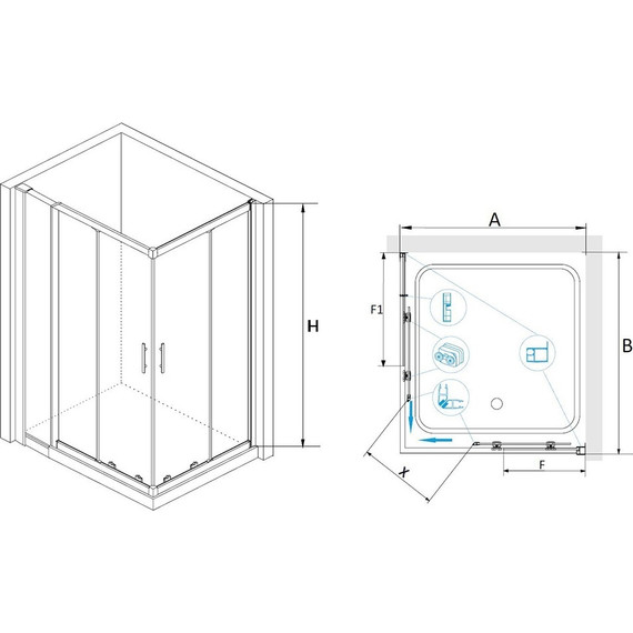 Душевое ограждение RGW HO-42 80х110 см 03064281-11 (стекло 8 мм), хром/прозрачное фото 3