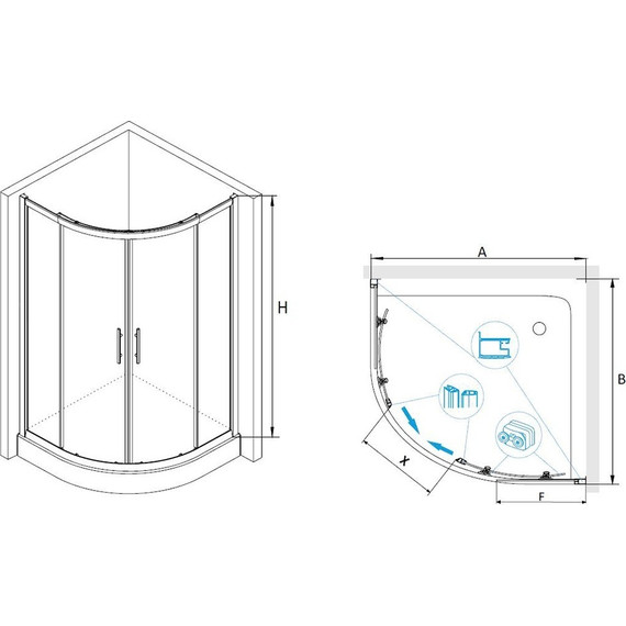 Душевое ограждение RGW HO-51 90х90 см 03065199-11 (стекло 8 мм), хром/прозрачное фото 3