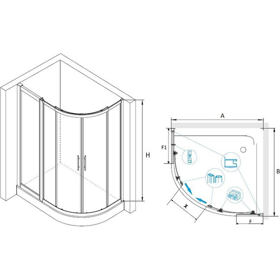 Душевое ограждение RGW HO-61 100х130 см 03066113-11 (стекло 8 мм), хром/прозрачное - 3 Душевое ограждение RGW HO-61 100х130 см 03066113-11 (стекло 8 мм), хром/прозрачное фото 3