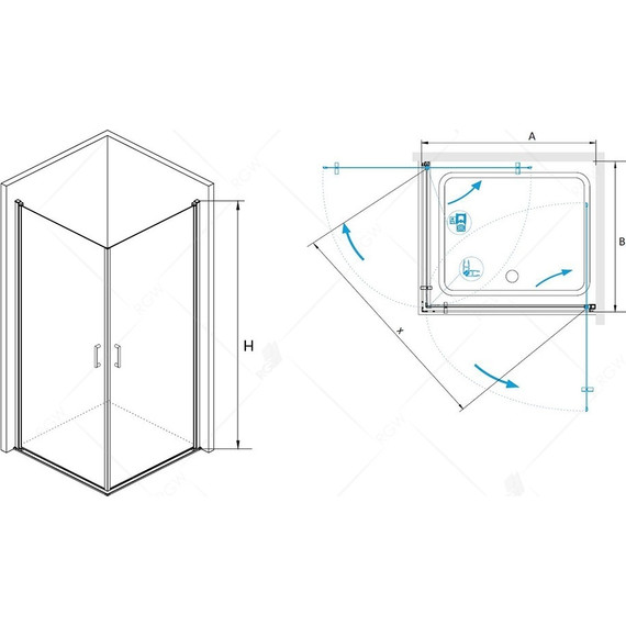 Душевое ограждение RGW LE-30 100х100 см 06123000-11, хром/прозрачное фото 3