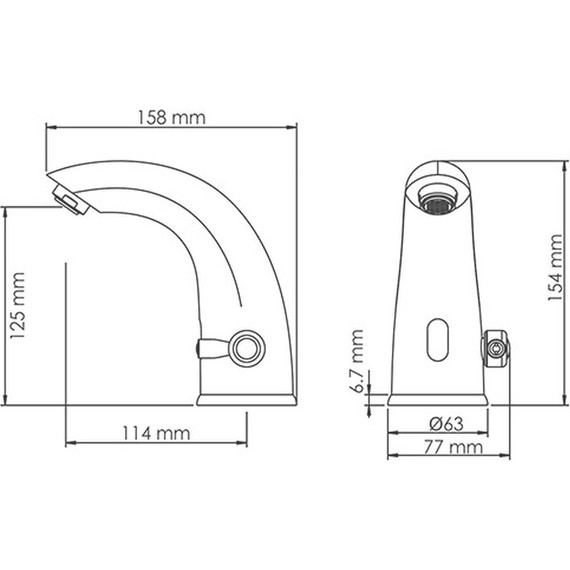 Смеситель для раковины электронный WasserKraft Rossel 2813 фото 10