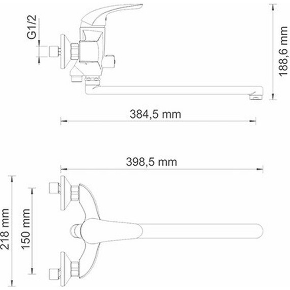 Смеситель для ванны WasserKraft Rossel 2802L - 5 Смеситель для ванны WasserKraft Rossel 2802L фото 5