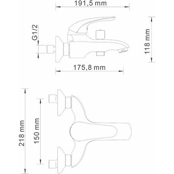Смеситель для ванны WasserKraft Rossel 2801 фото 4