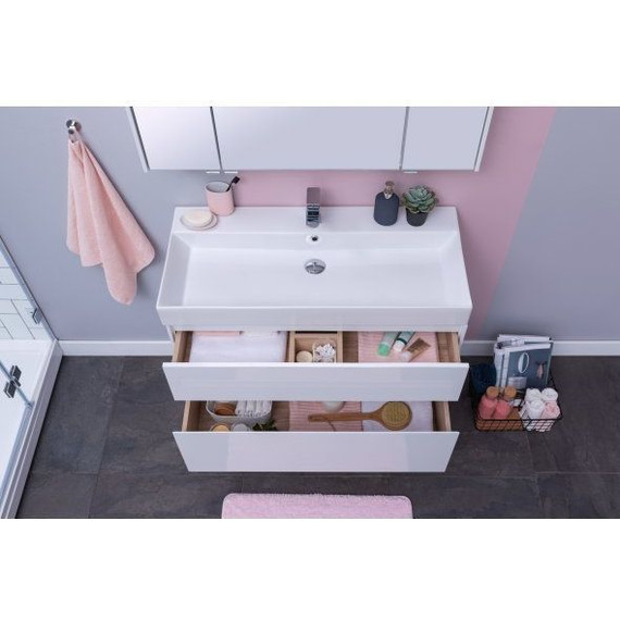 Тумба подвесная с раковиной Aquanet Бруклин 100 см 203961, белый - 9 Тумба подвесная с раковиной Aquanet Бруклин 100 см 203961, белый фото 9