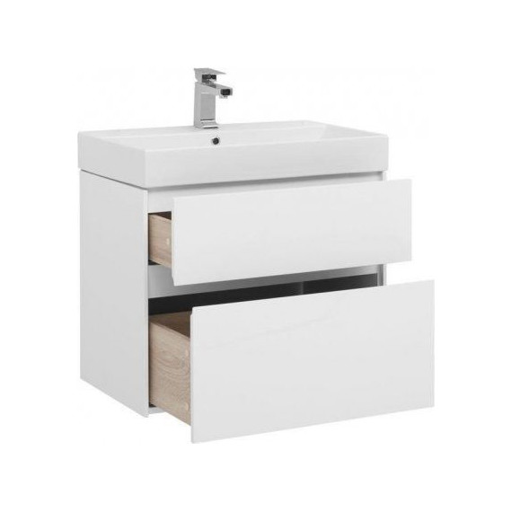 Тумба подвесная с раковиной Aquanet Бруклин 70 см 203959, белый - 2 Тумба подвесная с раковиной Aquanet Бруклин 70 см 203959, белый фото 2