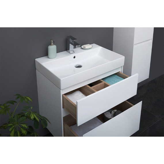 Тумба подвесная с раковиной Aquanet Бруклин 70 см 203959, белый - 5 Тумба подвесная с раковиной Aquanet Бруклин 70 см 203959, белый фото 5