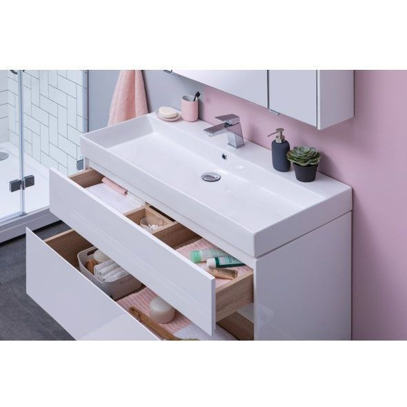 Тумба подвесная с раковиной Aquanet Бруклин 85 см 203960, белый фото 11