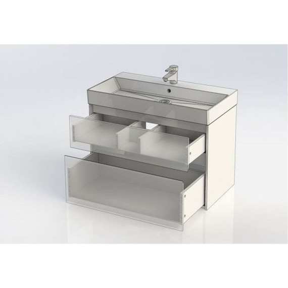 Тумба подвесная с раковиной Aquanet Бруклин 85 см 203960, белый фото 12