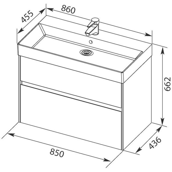Тумба подвесная с раковиной Aquanet Бруклин 85 см 203960, белый фото 13