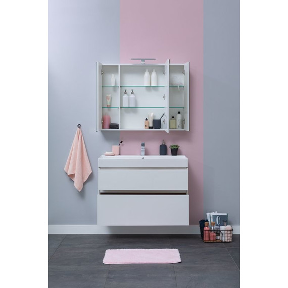 Тумба подвесная с раковиной Aquanet Бруклин 85 см 203960, белый фото 5