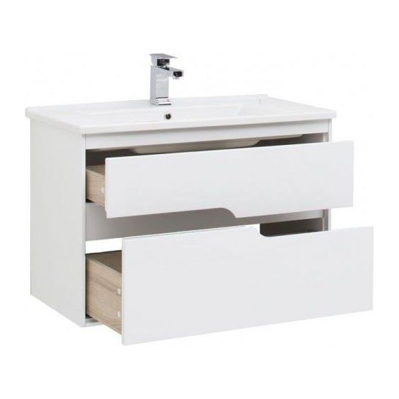 Тумба подвесная с раковиной Aquanet Модена 85 см 196965, белый - 4 Тумба подвесная с раковиной Aquanet Модена 85 см 196965, белый фото 4