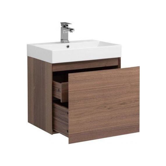 Тумба подвесная с раковиной Aquanet Нью-Йорк 60 см 203945, орех - 4 Тумба подвесная с раковиной Aquanet Нью-Йорк 60 см 203945, орех фото 4