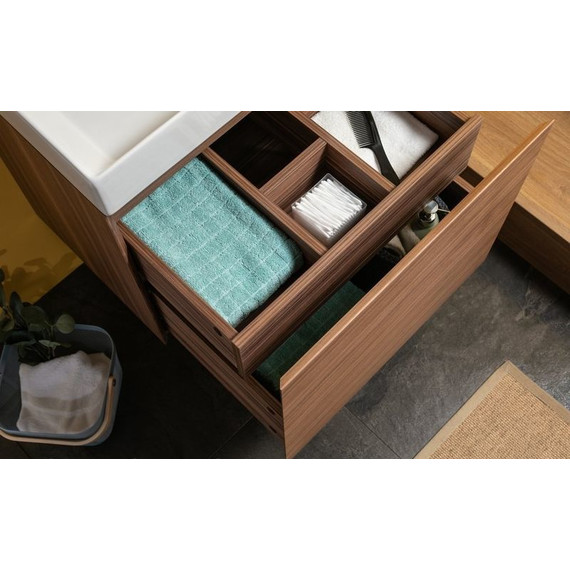 Тумба подвесная с раковиной Aquanet Нью-Йорк 70 см 203946, орех - 8 Тумба подвесная с раковиной Aquanet Нью-Йорк 70 см 203946, орех фото 8