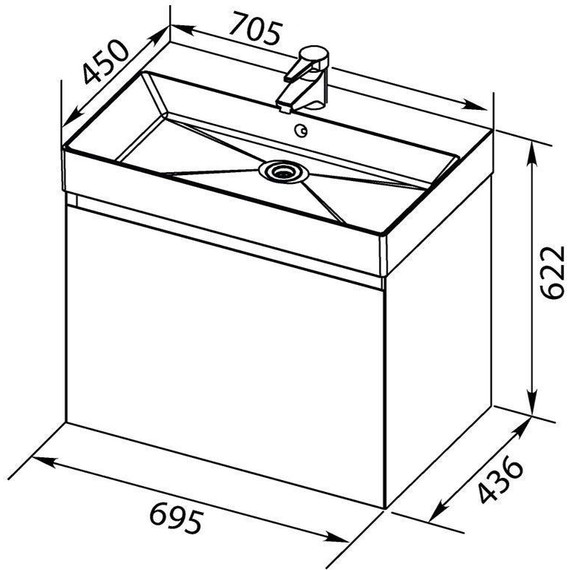 Тумба подвесная с раковиной Aquanet Нью-Йорк 70 см 203946, орех - 16 Тумба подвесная с раковиной Aquanet Нью-Йорк 70 см 203946, орех фото 16