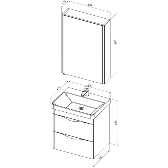 Зеркало-шкаф Aquanet Орлеан 60 см 183076, белый - 14 Зеркало-шкаф Aquanet Орлеан 60 см 183076, белый фото 14
