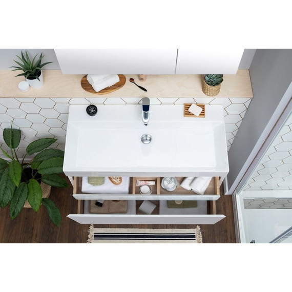 Тумба подвесная с раковиной Aquanet Йорк 100 см 202091, белый - 6 Тумба подвесная с раковиной Aquanet Йорк 100 см 202091, белый фото 6