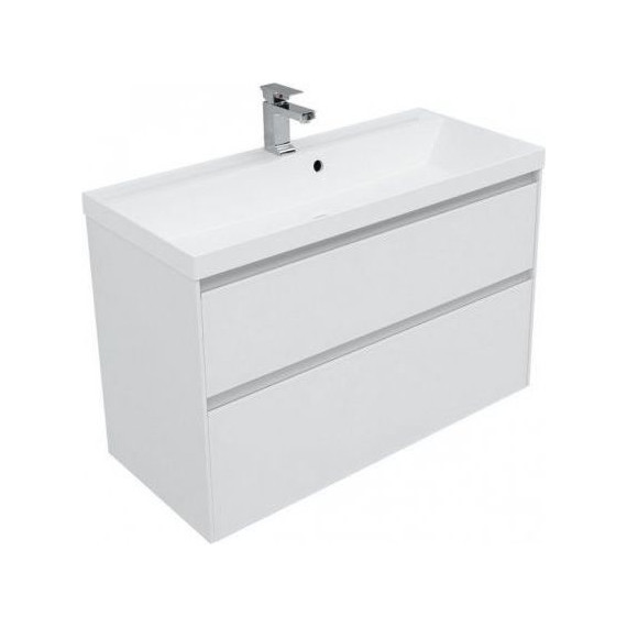 Тумба подвесная с раковиной Aquanet Гласс 100 см 235664, белый - 5 Тумба подвесная с раковиной Aquanet Гласс 100 см 235664, белый фото 5