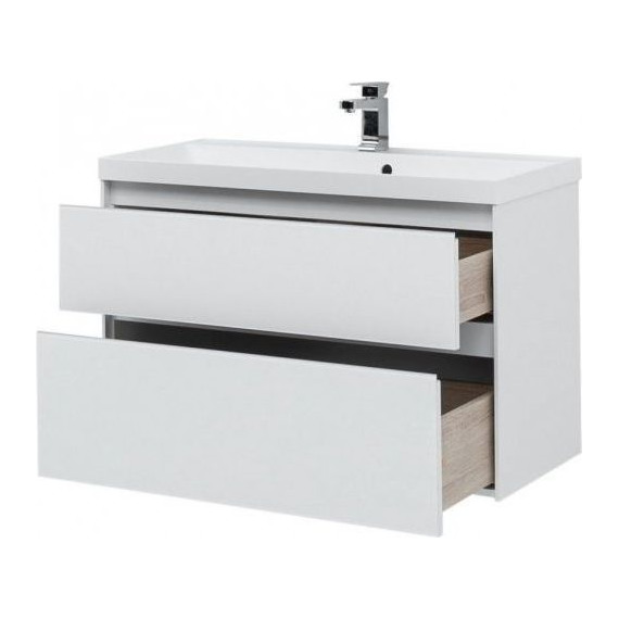 Тумба подвесная с раковиной Aquanet Гласс 100 см 235664, белый - 7 Тумба подвесная с раковиной Aquanet Гласс 100 см 235664, белый фото 7