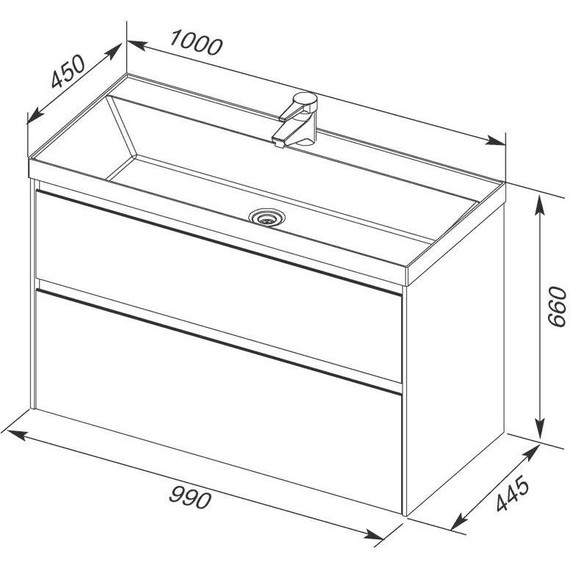 Тумба подвесная с раковиной Aquanet Гласс 100 см 235664, белый - 9 Тумба подвесная с раковиной Aquanet Гласс 100 см 235664, белый фото 9