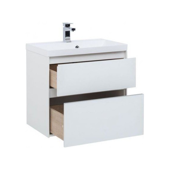 Тумба подвесная с раковиной Aquanet Гласс 70 см 206700, белый - 2 Тумба подвесная с раковиной Aquanet Гласс 70 см 206700, белый фото 2