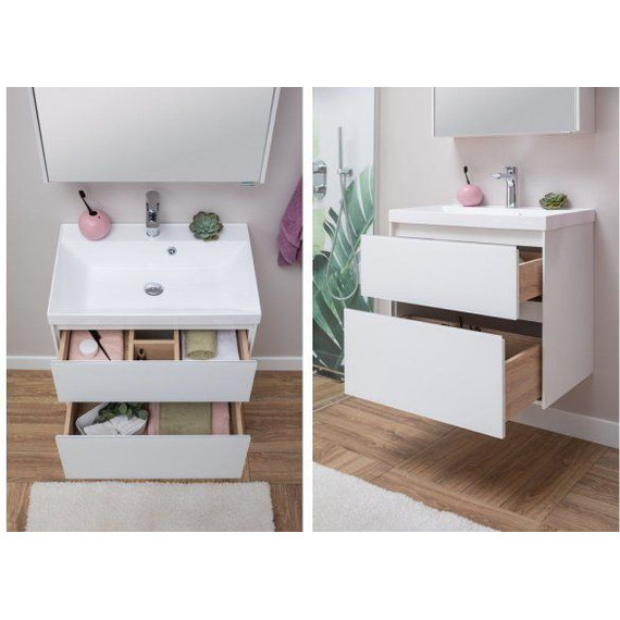 Тумба подвесная с раковиной Aquanet Гласс 70 см 206700, белый - 6 Тумба подвесная с раковиной Aquanet Гласс 70 см 206700, белый фото 6