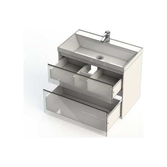 Тумба подвесная с раковиной Aquanet Гласс 80 см 238361, белый фото 15