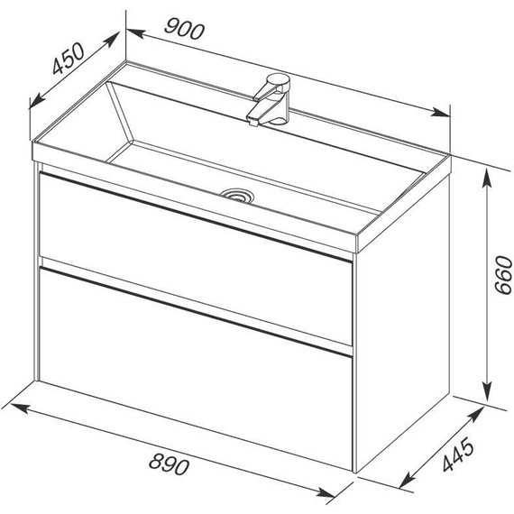 Тумба подвесная с раковиной Aquanet Гласс 90 см 196960, белый - 11 Тумба подвесная с раковиной Aquanet Гласс 90 см 196960, белый фото 11