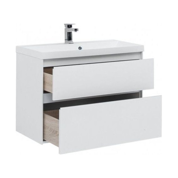 Тумба подвесная с раковиной Aquanet Гласс 90 см 196960, белый - 2 Тумба подвесная с раковиной Aquanet Гласс 90 см 196960, белый фото 2