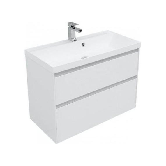 Тумба подвесная с раковиной Aquanet Гласс 90 см 196960, белый - 5 Тумба подвесная с раковиной Aquanet Гласс 90 см 196960, белый фото 5