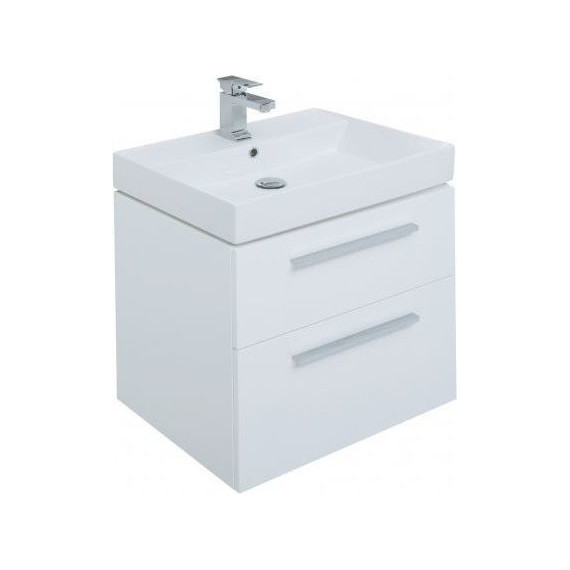 Тумба подвесная с раковиной Aquanet Nova 60 см 242279, белый, Цвет фасада: белый фото 12