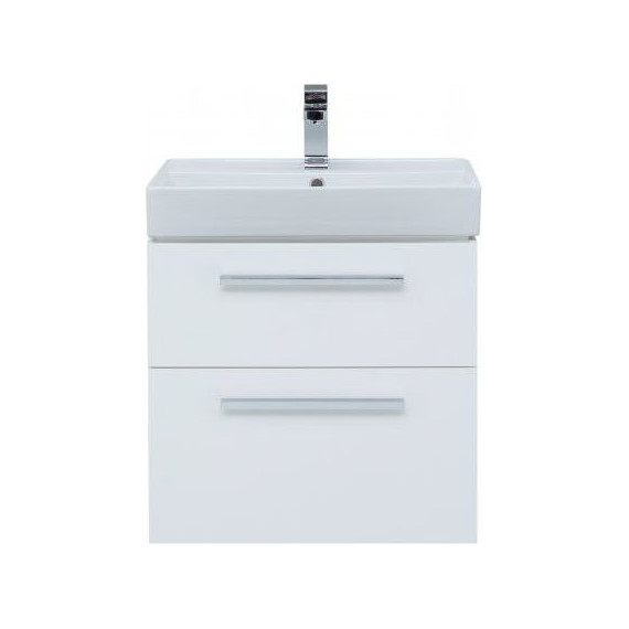 Тумба подвесная с раковиной Aquanet Nova 60 см 242279, белый, Цвет фасада: белый фото 4