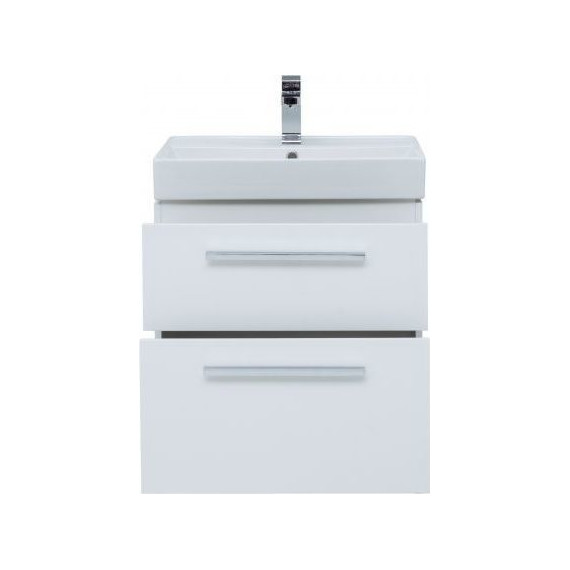 Тумба подвесная с раковиной Aquanet Nova 60 см 242279, белый, Цвет фасада: белый фото 5